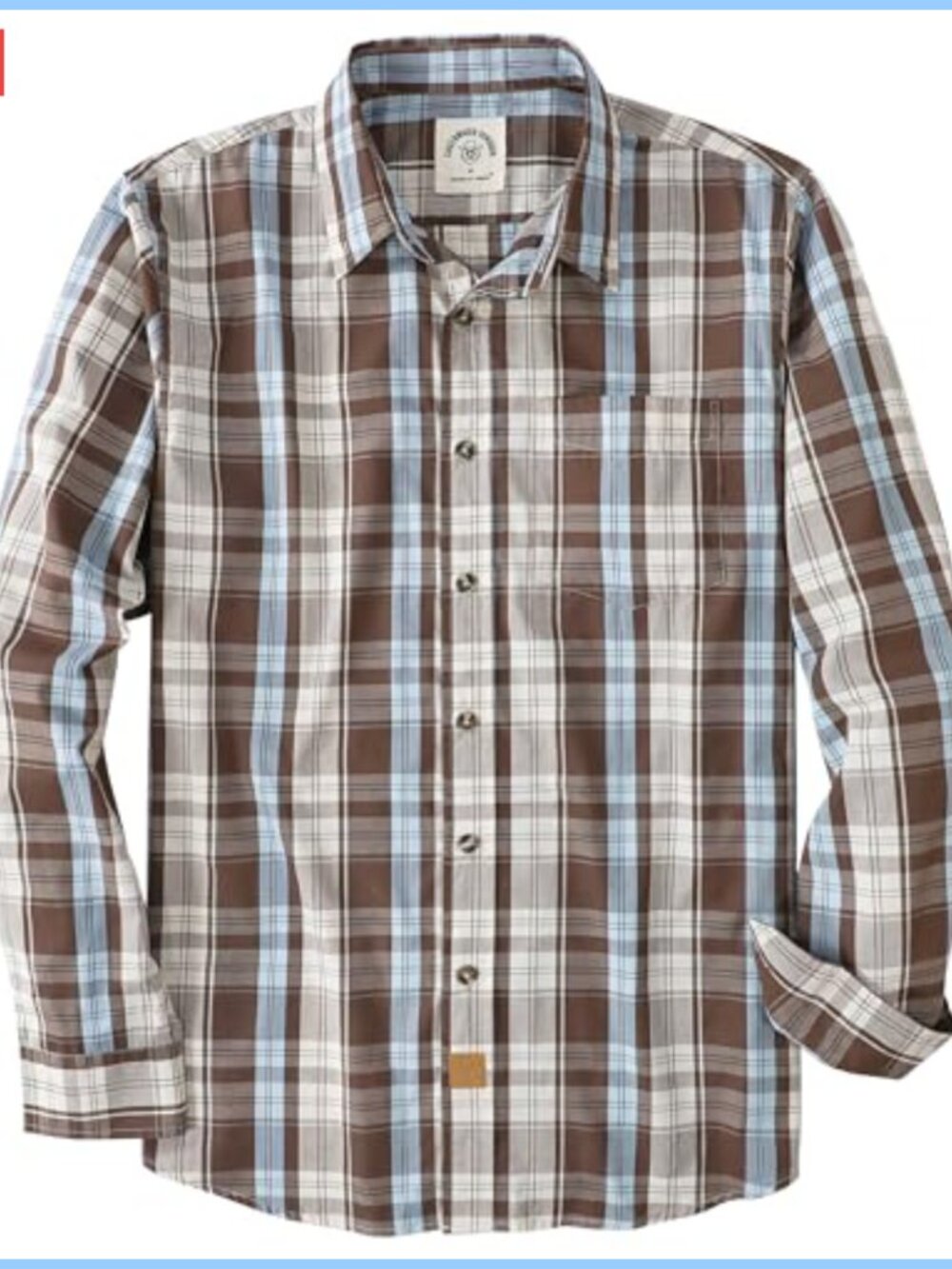 Men's Long Sleeve Plaid Button Down Shirt Casual Soft Cotton Blend